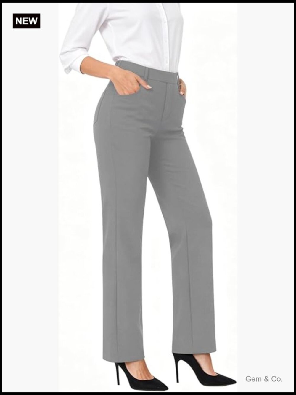 High Waist Wide Leg Dress Pants Business Casual Stretchy Work Slacks Trousers